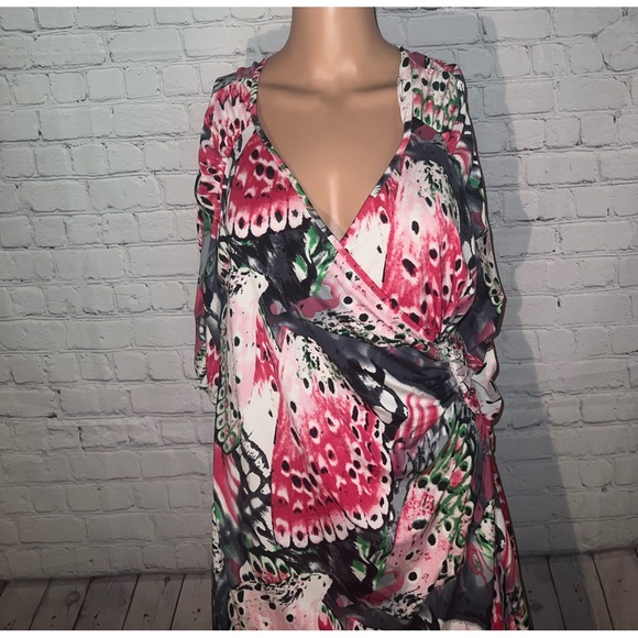 Madison Paige black, pink & red floral dress size L - Picture 2 of 12